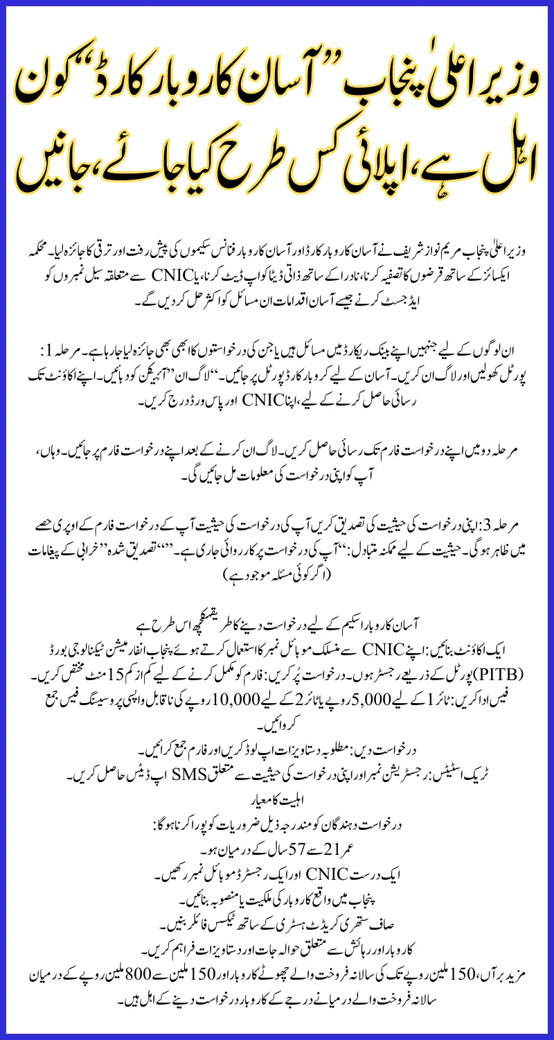 Punjab Launches Aasaan Karobaar Card: Who is Eligible, How to Apply, and Complete Process