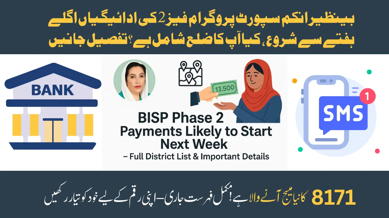 BISP Phase 2 Payments Likely to Start Next Week – Full District List & Important Details